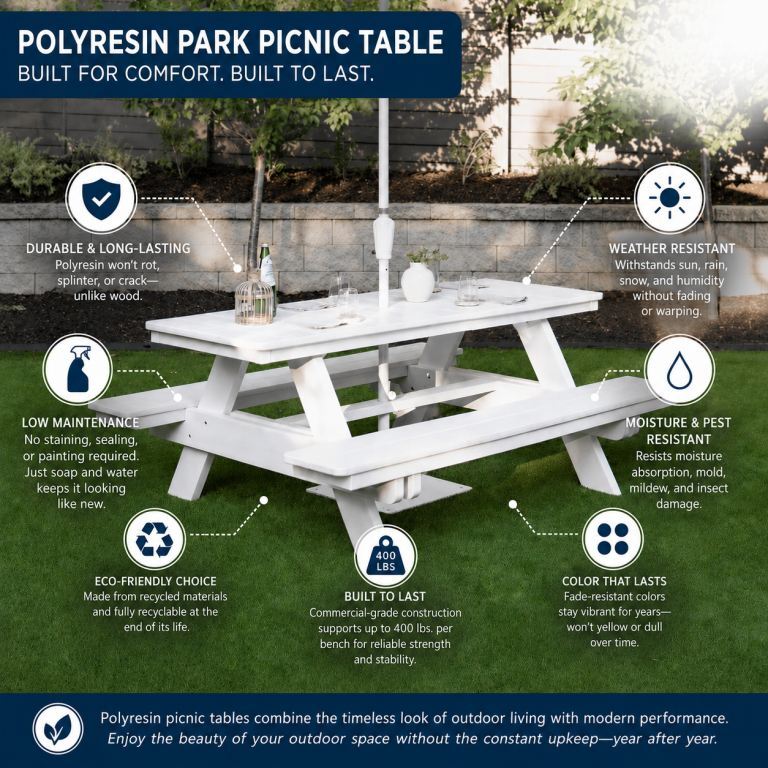 Polyresin Picnic Table Callout Image Polyresin Picnic Table Callout Image